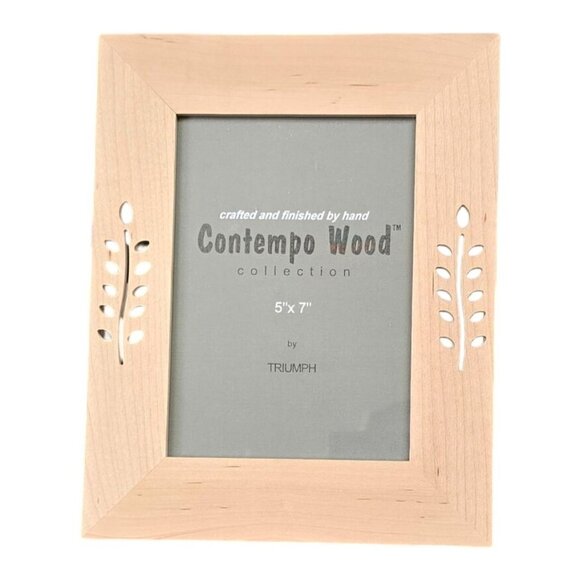 Contempo Wood 5"x7" Picture Frame By Triumph With Leaf Cutout Design - Picture 5 of 7